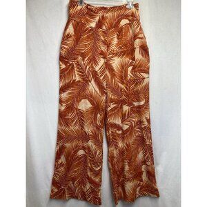 I.N.C.International Concepts Smocked High Waisted Palazzo Pants Women 12 Orange